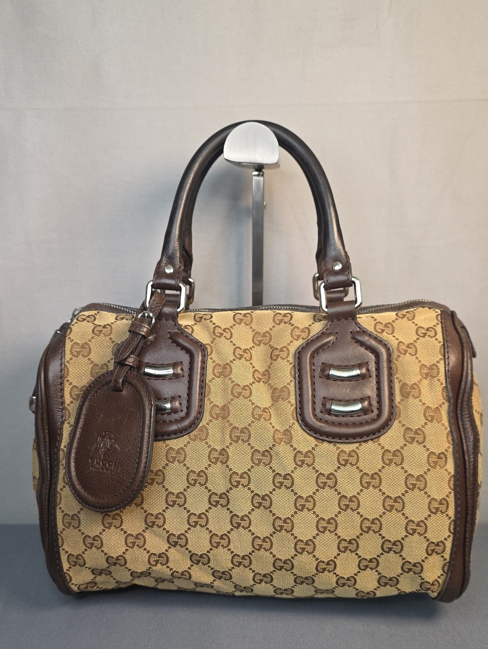 ✨️GUCCI GG Canvas Techno Tag Boston Bag